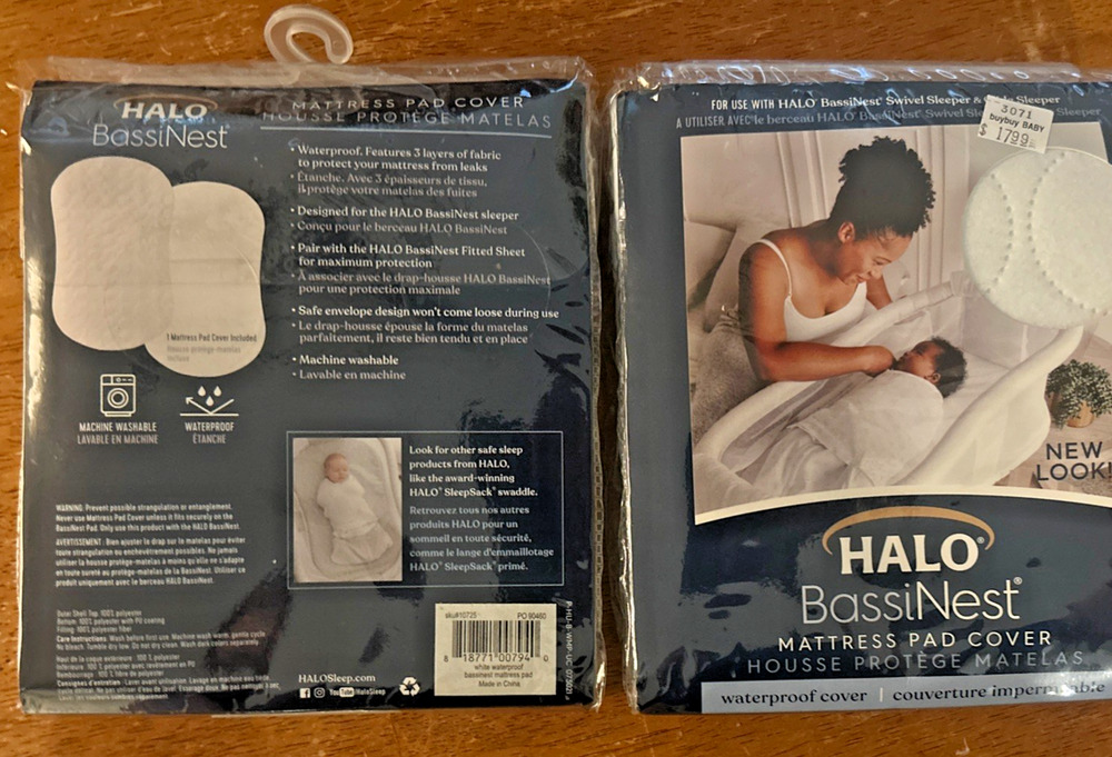 Halo Bassinest Waterproof Mattress Pads Swivel or Glide Sleeper NEW LOT of 2
